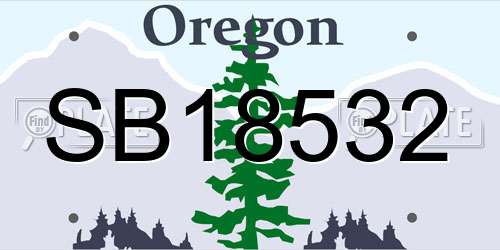 SB18532 Oregon License Plate