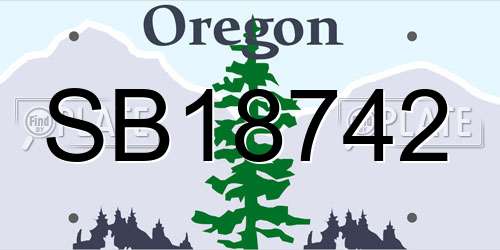 SB18742 Oregon License Plate