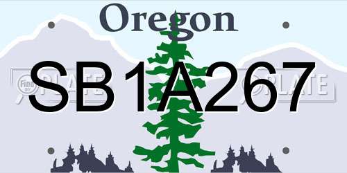 SB1A267 Oregon License Plate