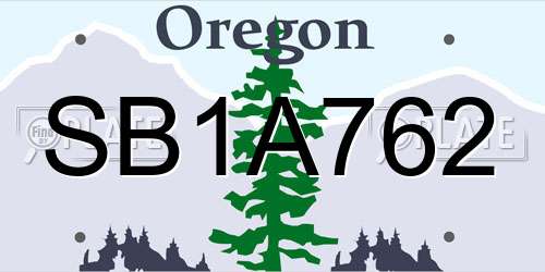 SB1A762 Oregon License Plate