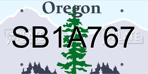 SB1A767 Oregon License Plate