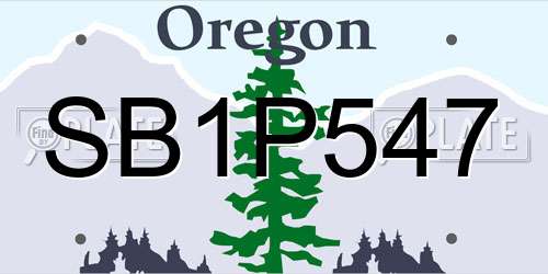 SB1P547 Oregon License Plate