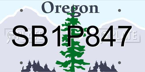 SB1P847 Oregon License Plate