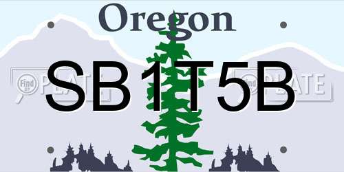SB1T5B Oregon License Plate