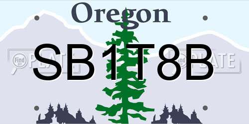 SB1T8B Oregon License Plate
