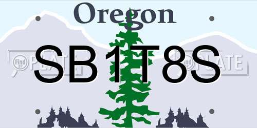 SB1T8S Oregon License Plate
