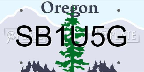 SB1U5G Oregon License Plate