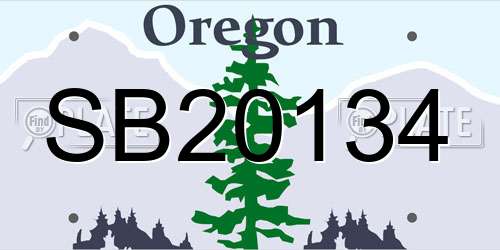 SB20134 Oregon License Plate