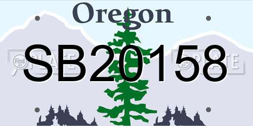 SB20158 Oregon License Plate