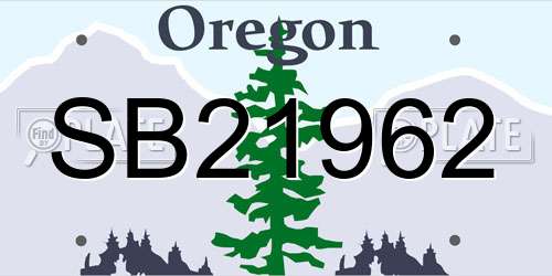 SB21962 Oregon License Plate