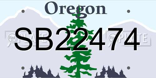 SB22474 Oregon License Plate