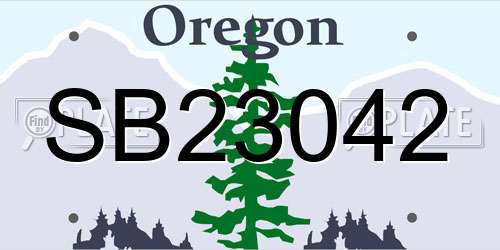 SB23042 Oregon License Plate