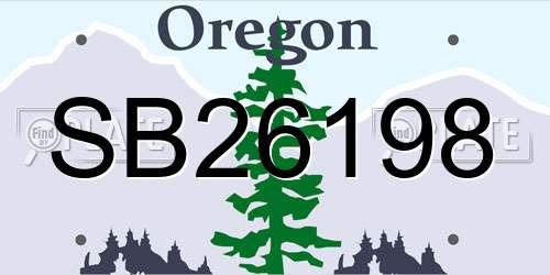 SB26198 Oregon License Plate