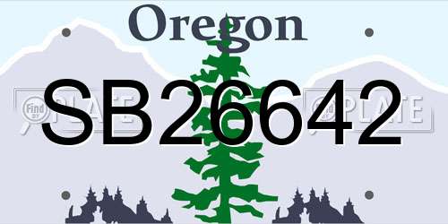 SB26642 Oregon License Plate