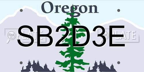 SB2D3E Oregon License Plate