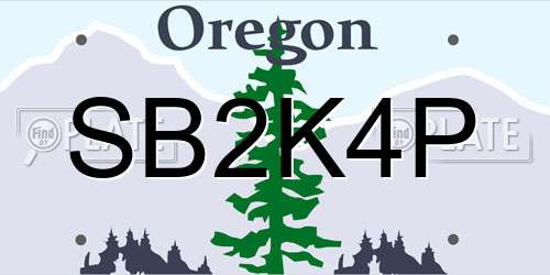 SB2K4P Oregon License Plate
