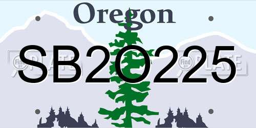 SB2O225 Oregon License Plate