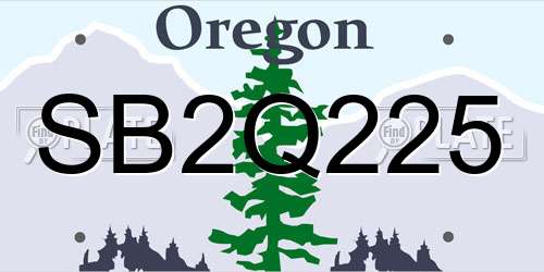 SB2Q225 Oregon License Plate