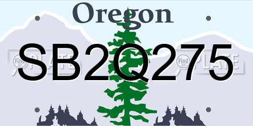 SB2Q275 Oregon License Plate