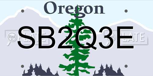 SB2Q3E Oregon License Plate