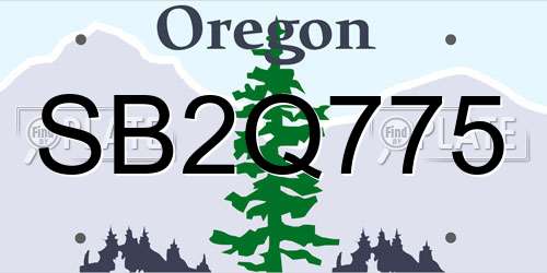 SB2Q775 Oregon License Plate