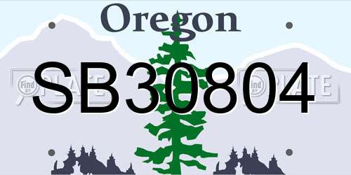 SB30804 Oregon License Plate