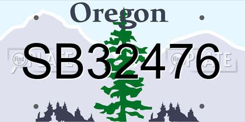 SB32476 Oregon License Plate