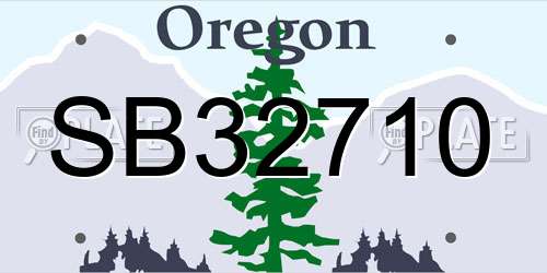SB32710 Oregon License Plate