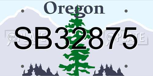 SB32875 Oregon License Plate
