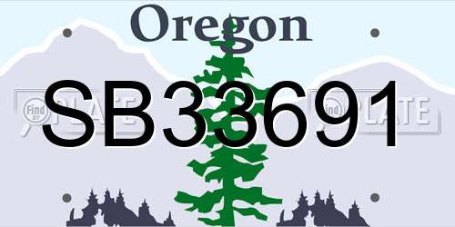 SB33691 Oregon License Plate
