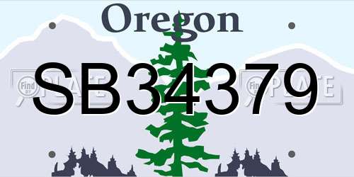 SB34379 Oregon License Plate