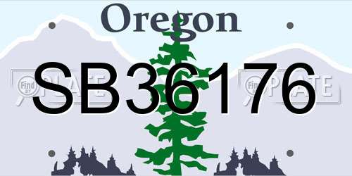 SB36176 Oregon License Plate