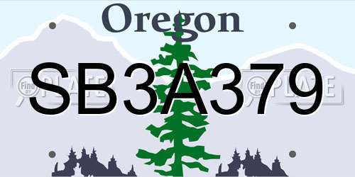 SB3A379 Oregon License Plate