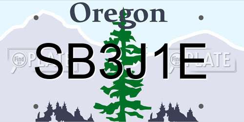 SB3J1E Oregon License Plate