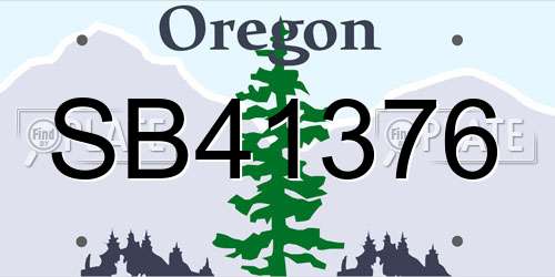 SB41376 Oregon License Plate