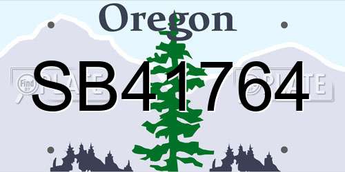 SB41764 Oregon License Plate