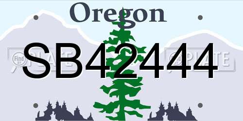 SB42444 Oregon License Plate