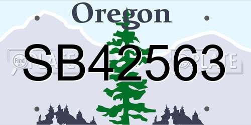 SB42563 Oregon License Plate
