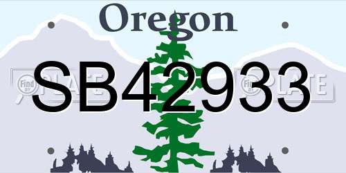SB42933 Oregon License Plate