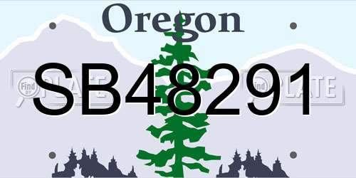 SB48291 Oregon License Plate
