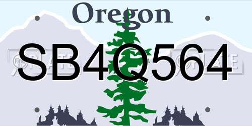 SB4Q564 Oregon License Plate