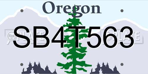SB4T563 Oregon License Plate