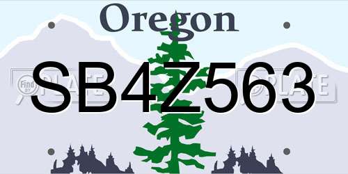 SB4Z563 Oregon License Plate