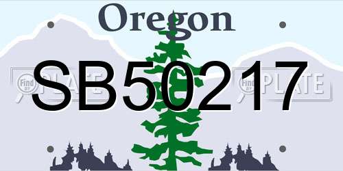 SB50217 Oregon License Plate