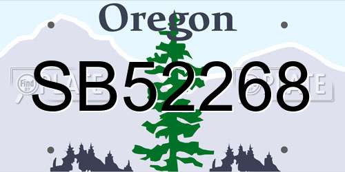 SB52268 Oregon License Plate
