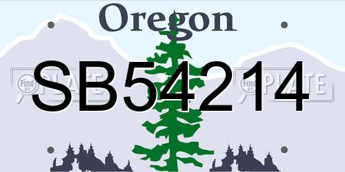 SB54214 Oregon License Plate