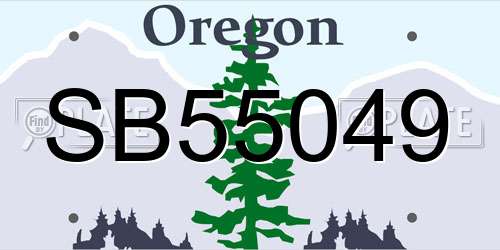 SB55049 Oregon License Plate
