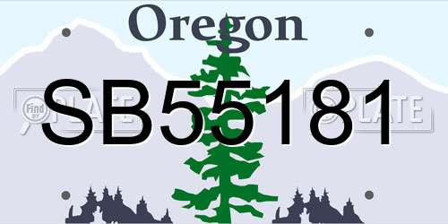SB55181 Oregon License Plate