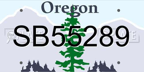 SB55289 Oregon License Plate