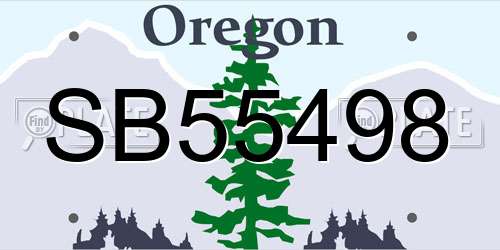 SB55498 Oregon License Plate